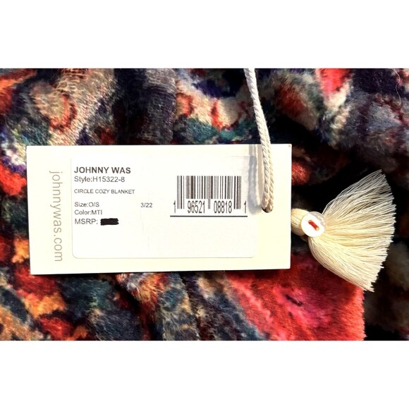 NWT Boho Johnny Was Cozy Circle Reversible Fleece Blanket 75x68 w/ Matching Bag - Picture 6 of 6